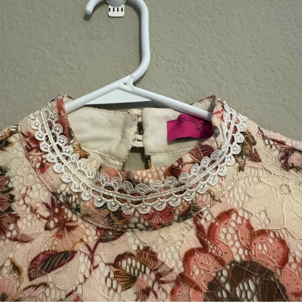 House of Chic Floral Lace-Up Back Dress Size Small - Picture 8 of 14